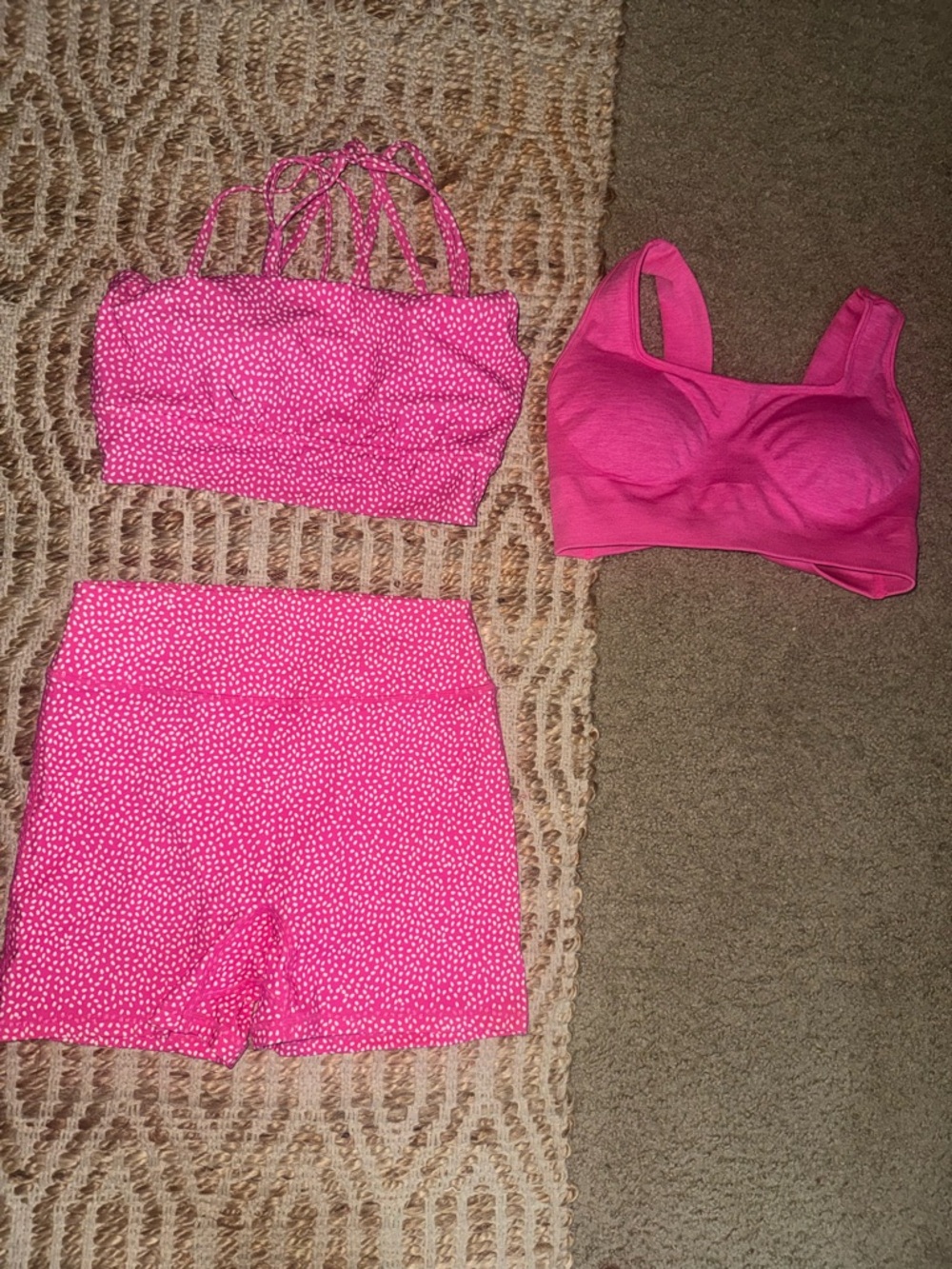 BuffBunny Women’s Athletic Shorts and Tops in Hot Pink like new